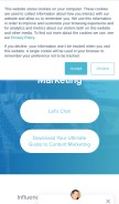 How influenceandco.com looks like on a mobile device such as an iPhone.