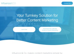 How influenceandco.com looks like on a tablet such as an iPad.