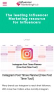 How influencermarketinghub.com looks like on a mobile device such as an iPhone.