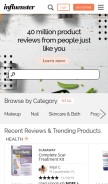 How influenster.com looks like on a mobile device such as an iPhone.