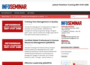 How info-seminar.com looks like on a tablet such as an iPad.