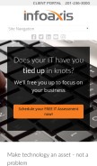 How infoaxis.com looks like on a mobile device such as an iPhone.