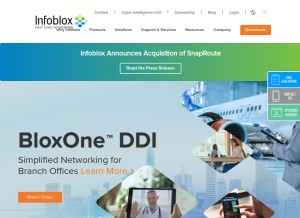 How infoblox.com looks like on a tablet such as an iPad.