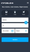 How infobus.eu looks like on a mobile device such as an iPhone.