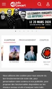 How infoconcert.com looks like on a mobile device such as an iPhone.
