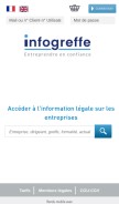 How infogreffe.fr looks like on a mobile device such as an iPhone.