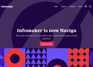 How infomaker.io looks like on a tablet such as an iPad.