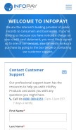 How infopay.com looks like on a mobile device such as an iPhone.