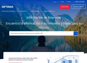 How informa.es looks like on a tablet such as an iPad.