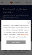How informatica.com looks like on a mobile device such as an iPhone.