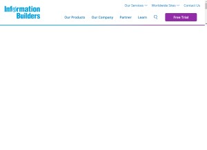 How informationbuilders.com looks like on a tablet such as an iPad.
