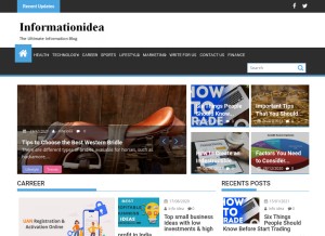 How informationidea.com looks like on a tablet such as an iPad.