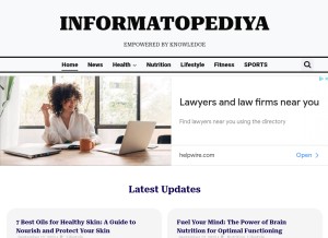 How informatopediya.com looks like on a tablet such as an iPad.