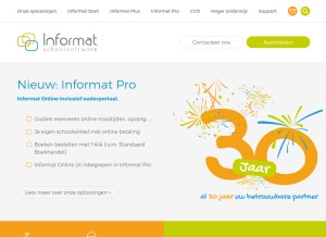 How informatsoftware.be looks like on a tablet such as an iPad.