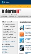 How informit.com looks like on a mobile device such as an iPhone.
