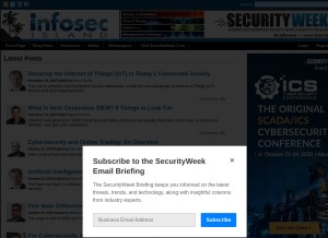 How infosecisland.com looks like on a tablet such as an iPad.