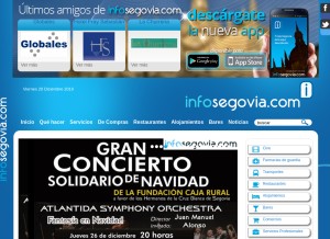 How infosegovia.com looks like on a tablet such as an iPad.