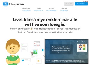 How infoskjermen.no looks like on a tablet such as an iPad.