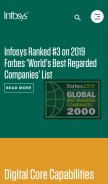 How infosys.com looks like on a mobile device such as an iPhone.