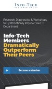 How infotech.com looks like on a mobile device such as an iPhone.