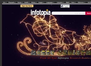 How infotopia.info looks like on a tablet such as an iPad.
