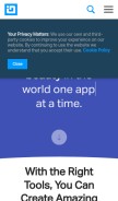 How infragistics.com looks like on a mobile device such as an iPhone.