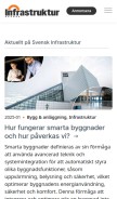 How infrastruktur.nu looks like on a mobile device such as an iPhone.