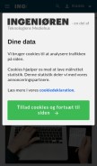 How ing.dk looks like on a mobile device such as an iPhone.