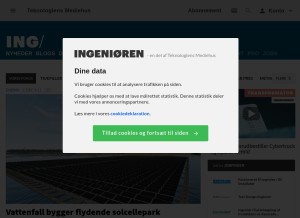 How ing.dk looks like on a tablet such as an iPad.