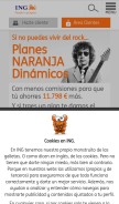 How ing.es looks like on a mobile device such as an iPhone.
