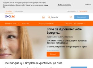 How ingdirect.fr looks like on a tablet such as an iPad.