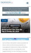 How ingenieur.de looks like on a mobile device such as an iPhone.