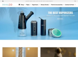 How inhalco.com looks like on a tablet such as an iPad.
