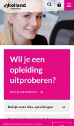 How inholland.nl looks like on a mobile device such as an iPhone.