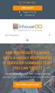 How inhousecio.com looks like on a mobile device such as an iPhone.
