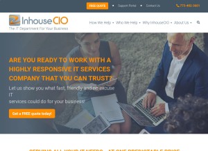 How inhousecio.com looks like on a tablet such as an iPad.