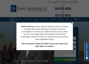How injurytriallawyer.com looks like on a tablet such as an iPad.