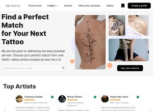 How ink-match.com looks like on a tablet such as an iPad.