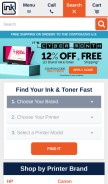 How inkcartridges.com looks like on a mobile device such as an iPhone.