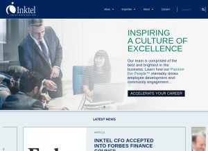 How inktel.com looks like on a tablet such as an iPad.