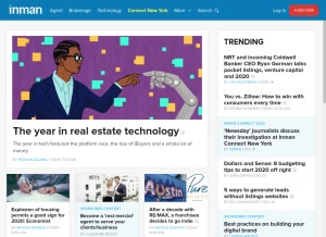 How inman.com looks like on a tablet such as an iPad.