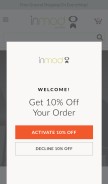 How inmod.com looks like on a mobile device such as an iPhone.