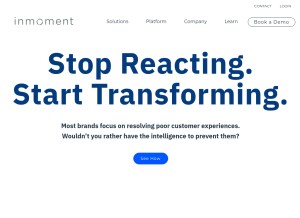 How inmoment.com looks like on a tablet such as an iPad.
