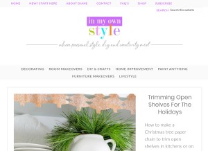 How inmyownstyle.com looks like on a tablet such as an iPad.