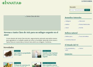 How innatia.com looks like on a tablet such as an iPad.