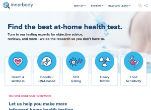 How innerbody.com looks like on a tablet such as an iPad.