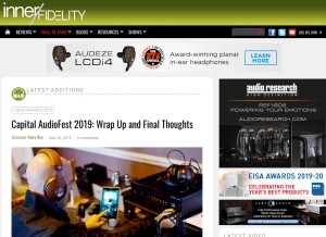 How innerfidelity.com looks like on a tablet such as an iPad.