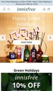 How innisfree.com looks like on a mobile device such as an iPhone.