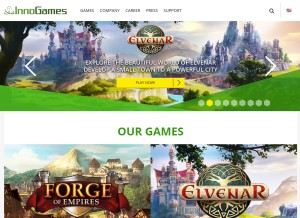 How innogames.com looks like on a tablet such as an iPad.
