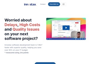 How innostax.com looks like on a tablet such as an iPad.